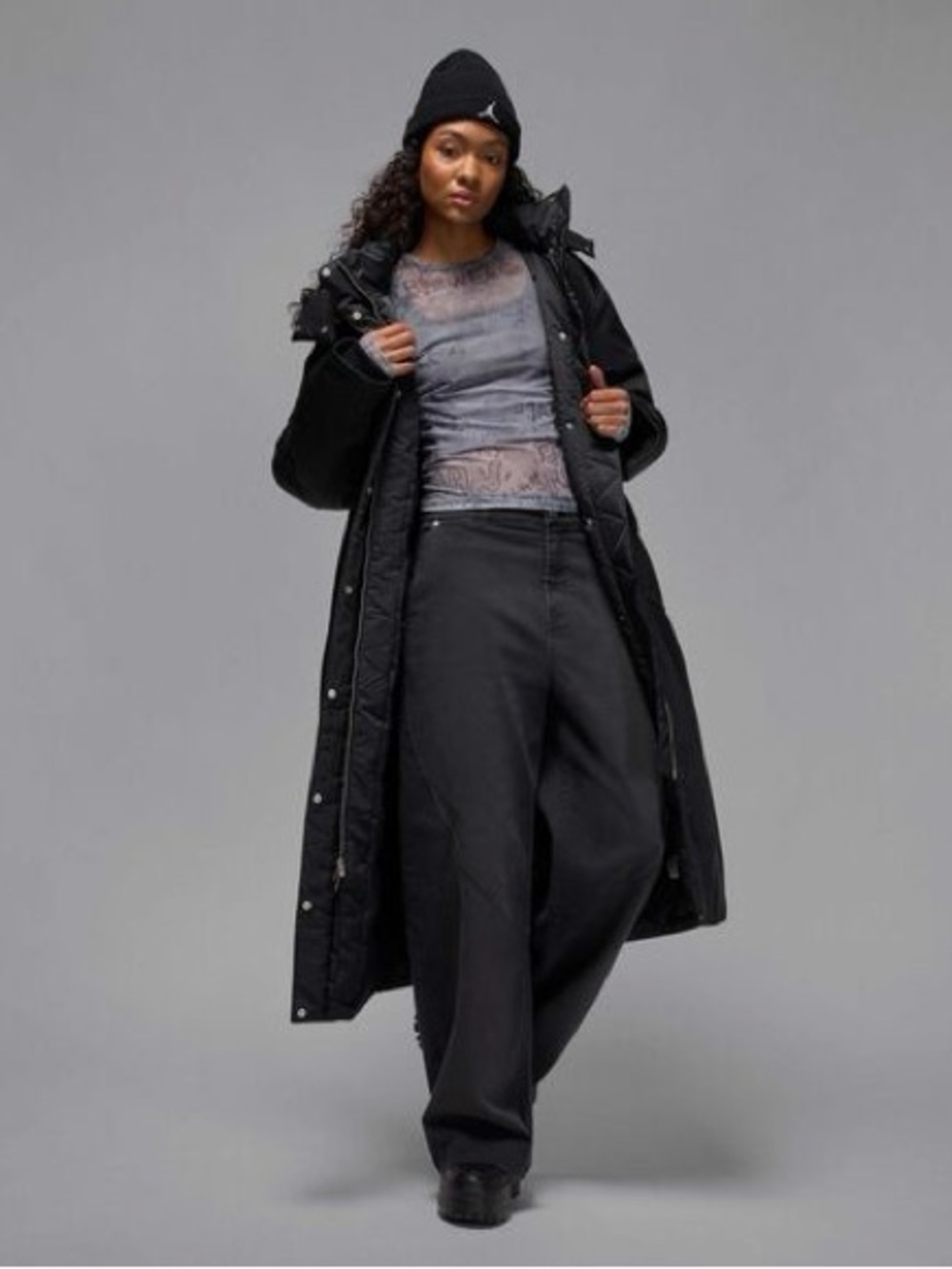 NWT Jordan Flight Down Parka Long Puffer Jacket Black - Women’s Size L